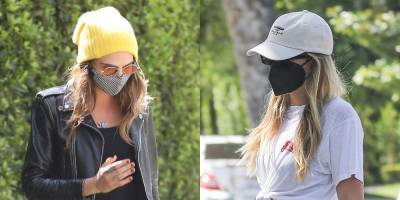 Cara Delevingne Rocks A Yellow Beanie For a Private Pilates Class with Sofia Richie - www.justjared.com - Los Angeles