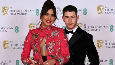 Priyanka Chopra Wears Daring Front Slit Blouse PDAs With Nick Jonas On The BAFTAs Red Carpet — Pics - hollywoodlife.com - Britain - London