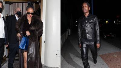 Rihanna Rocks Black Mini A$AP Rocky Sports Leather During Late-Night Date At LA Club – Pics - hollywoodlife.com