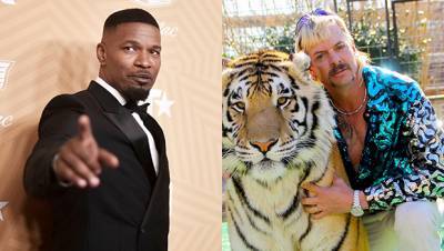 Jamie Foxx Dresses Up Like ‘Tiger King’s Joe Exotic With Wild Blond Mullet: I’m The ‘Panther Prince’ - hollywoodlife.com