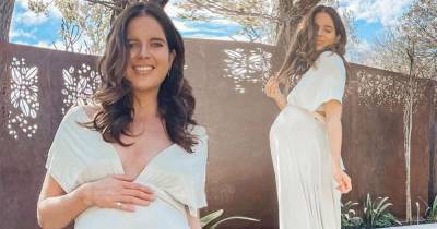 Pregnant Binky Felstead shows off her bump in a flowing white dress - www.msn.com - Chelsea
