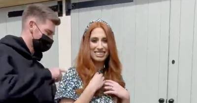 Stacey Solomon left embarrassed as she poses with dress on backwards at own clothing range shoot - www.ok.co.uk