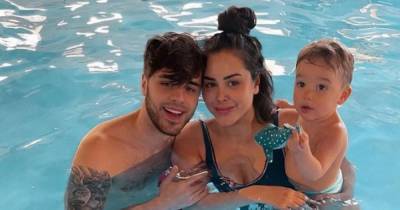 Marnie Simpson celebrates her first ever swim with one-year-old son Rox after operation for bladder condition - www.ok.co.uk