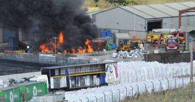 Firefighters spend over four hours bringing recycling centre blaze under control - www.dailyrecord.co.uk - Scotland