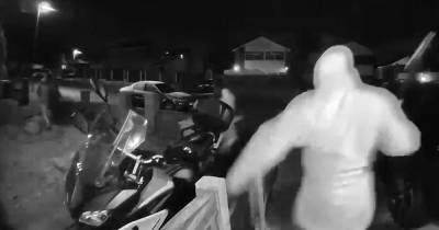 Would-be motorbike thieves confronted by man in his dressing gown - all caught on his doorbell cam - www.manchestereveningnews.co.uk