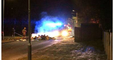 Fire in middle of Scots road after huge flytipping load set alight by teens - www.dailyrecord.co.uk - Scotland