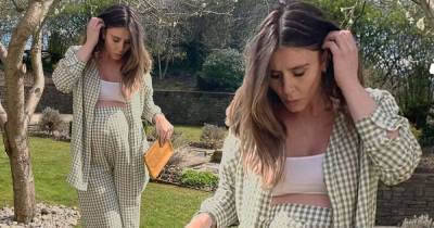 Pregnant Brooke Vincent poses in a matching green gingham co-ord - www.msn.com