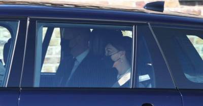 Kate Middleton pictured arriving with Prince William to Prince Philip's funeral - www.dailyrecord.co.uk