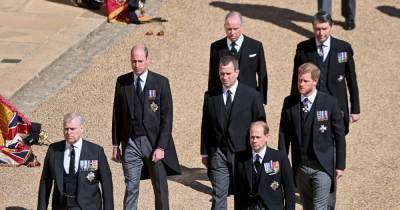 Sombre Princes Harry and William walk apart behind Prince Philip's coffin after Queen ordered them to be separated - www.dailyrecord.co.uk