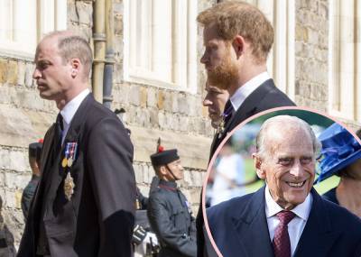 Prince Harry Speaks To Prince William While Exiting Prince Philip’s Funeral - perezhilton.com