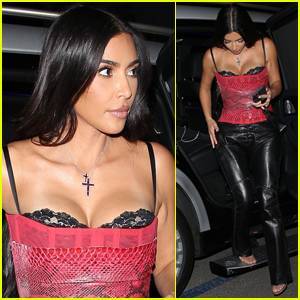 Kim Kardashian Rocks Leather Pants for Night Out with Friends - www.justjared.com - Miami