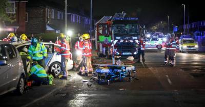 Man taken to hospital after Uber and car plough into Manchester garden in dramatic smash - www.manchestereveningnews.co.uk - Manchester