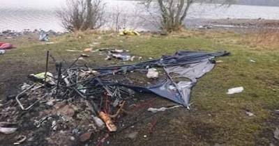 Fury as campers leave burnt-out tent and empty beers cans at Scots beauty spot - www.dailyrecord.co.uk - Scotland