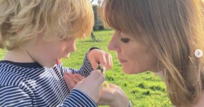 Geri Horner shares a rare glimpse of her sprawling country garden as she plays with son Monty - www.ok.co.uk
