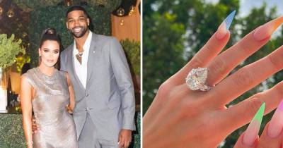 Khloe Kardashian continues to fuel Tristan Thompson engagement rumours with snap of huge diamond ring - www.ok.co.uk