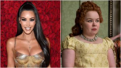 Kim Kardashian Asks to Come to 'Bridgerton' Set After Nicola Coughlan Reveals Kardashian Connection to Show - www.etonline.com