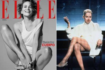 Sharon Stone, 63, stuns in all-white ensemble on Elle Spain cover - nypost.com - Spain - county Stone - Portugal