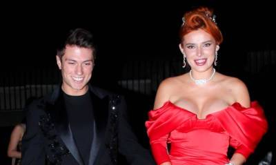 Bella Thorne Looks Red Hot at Engagement Party with Fiance Benjamin Mascolo! - www.justjared.com