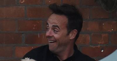 Ant McPartlin is all smiles as he enjoys evening drinks with fiancée Anne-Marie Corbett and her children - www.ok.co.uk
