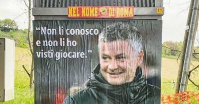 Roma fans target Manchester United manager Solskjaer with posters outside training ground - www.manchestereveningnews.co.uk - Italy - Manchester