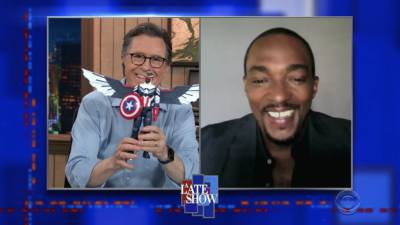 Anthony Mackie Is Positively Gleeful Seeing His Captain America Action Figure: 'That’s So Dope' - www.etonline.com