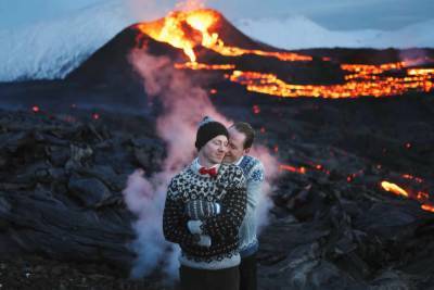 Iceland gay couple marries in front of active volcano - www.metroweekly.com - Iceland - city Reykjavik