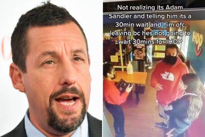 Oblivious IHOP worker turns away Adam Sandler in viral TikTok video - nypost.com - city Sandler