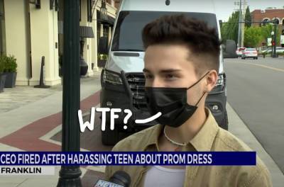 Nashville CEO Fired After Publicly Harassing Gay Teen For Wearing A Dress To Prom! - perezhilton.com - Nashville - county Stevens