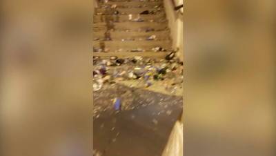 'Mindless vandals' blasted after glass bottle bin pushed down stairs in Stockport town centre - www.manchestereveningnews.co.uk - city Stockport