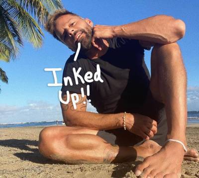 WHOA! Ricky Martin Debuts Enormous Leg Tattoo! - perezhilton.com