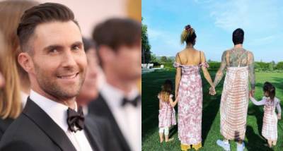 Maroon 5's Adam Levine dons pink tie dye dress to twin with daughters for an ADORABLE family photo - www.pinkvilla.com