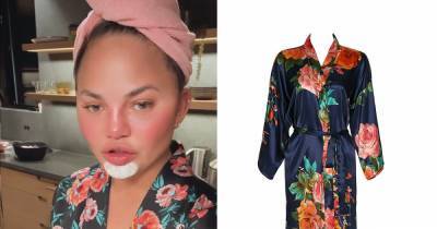 This Silky Floral Robe Looks So Much Like the 1 Chrissy Teigen Wore on Instagram - www.usmagazine.com