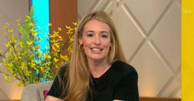 Cat Deeley dazzles viewers in gold trousers as she continues to impress with style as she hosts Lorraine - www.ok.co.uk