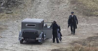 Cillian Murphy pictured filming Peaky Blinders scenes in old quarry near Rochdale - www.manchestereveningnews.co.uk - Manchester - Ireland