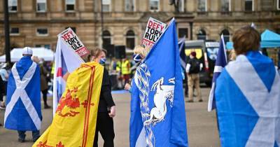 Pro-independence and pro-Union demonstrators face off in Glasgow ahead of Holyrood election - www.dailyrecord.co.uk - Britain - Scotland