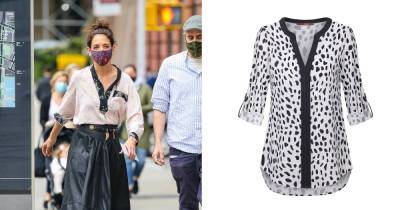 Hit the City Like Katie Holmes in Your Own 2-Tone Blouse - www.usmagazine.com - New York - Chicago - county Holmes - Nashville - Tokyo - Houston