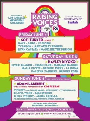 Outloud: Raising Voices queer music festival to feature Adam Lambert - qvoicenews.com - Los Angeles