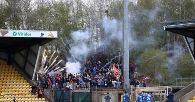 Rangers fans fireworks title celebration launched in 55th minute of Livingston clash near stadium - www.dailyrecord.co.uk