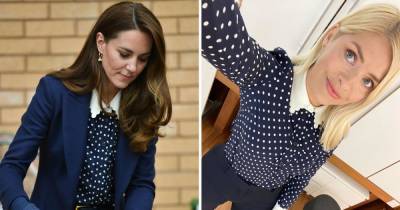 Kate Middleton takes fashion inspo from Holly Willoughby as she wears the same polka dot blouse for official outing - www.ok.co.uk