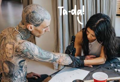 Watch Kourtney Kardashian Give Travis Barker A New Tattoo! - perezhilton.com