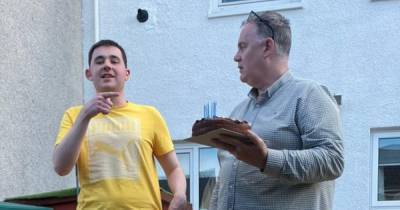 Young Scots man with autism leaves dad raging in birthday cake prank clip - www.dailyrecord.co.uk - Scotland - county Young