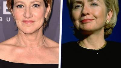 See Edie Falco Channel Hillary Clinton on 'American Crime Story' Set - www.etonline.com - Los Angeles - USA - county Story - county Clinton
