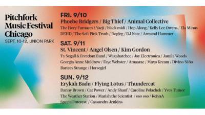 Erykah Badu, Phoebe Bridgers, St. Vincent to Headline Pitchfork Festival in September - variety.com - Chicago