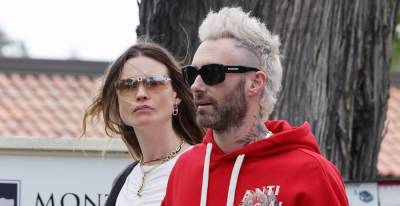 Adam Levine Shows Off Bleached Blonde Hair While Out with Wife Behati Prinsloo! - www.justjared.com - Santa Barbara