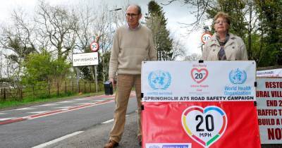 Springholm road safety campaigners unveil new banners for UN Global Road Safety Week - www.dailyrecord.co.uk