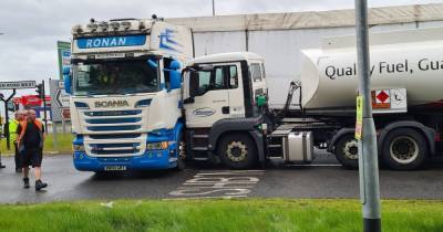Road closed in Trafford Park after two lorries collide - www.manchestereveningnews.co.uk