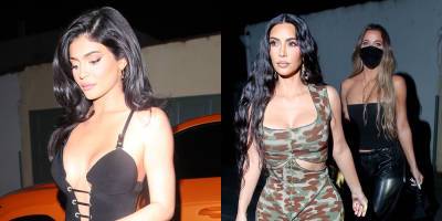 Kylie Jenner Heads to Dinner With Sisters Kim & Khloe Kardashian In Sexy Jumpsuit - www.justjared.com - Los Angeles