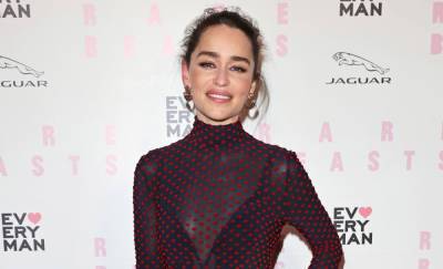 Emilia Clarke Looks Stunning in Polka-Dot Dress at First Red Carpet Event in Over a Year! - www.justjared.com - London