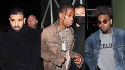 Drake, Travis Scott, Chris Brown, More Support Kendall Jenner At 818 Tequila Bash – Pics - hollywoodlife.com