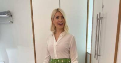 Holly Willoughby wows This Morning viewers as she shows off small waist in green polka dot skirt - www.ok.co.uk